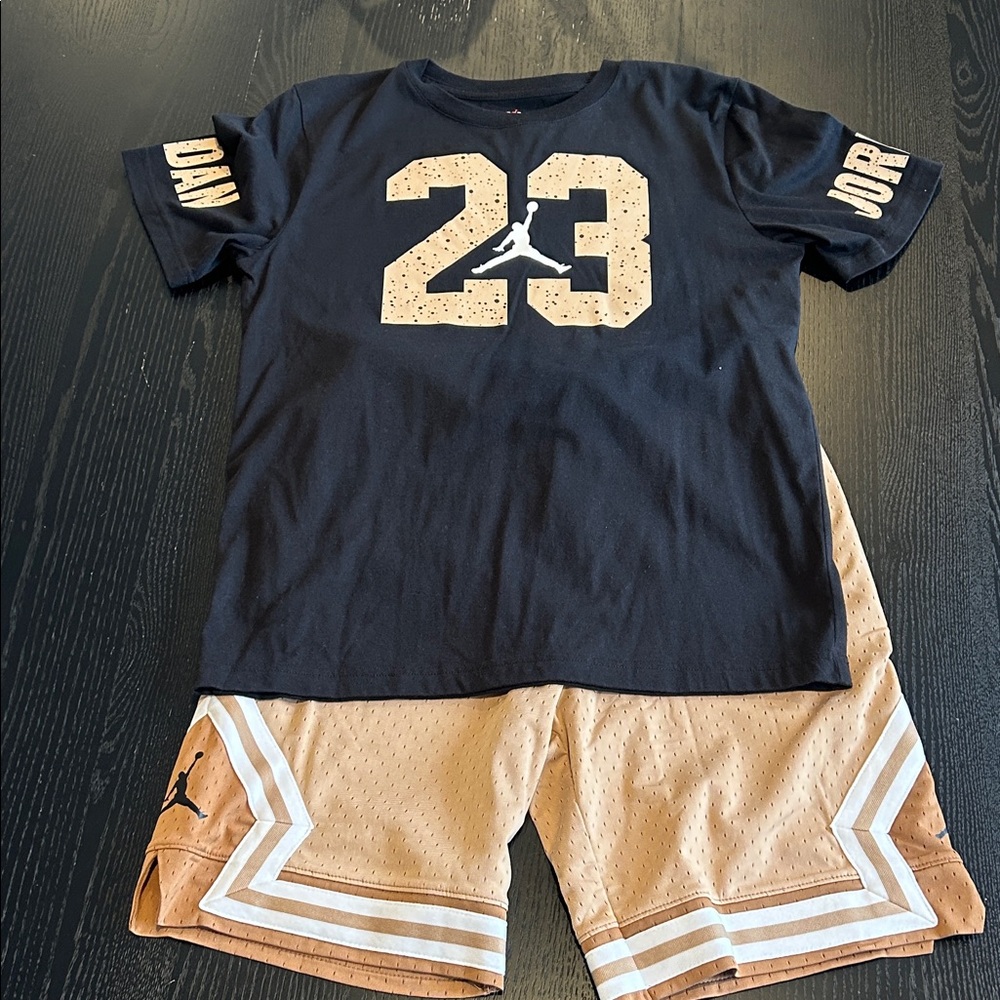 Jordan Black and Tan Sportswear Set